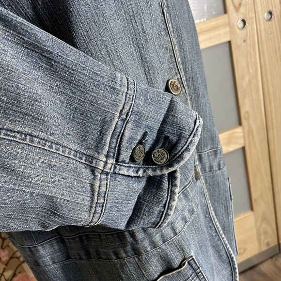 SagHarbor Blue Jean Jacket Womens 22W Denim Button Up Pockets - Picture 6 of 8